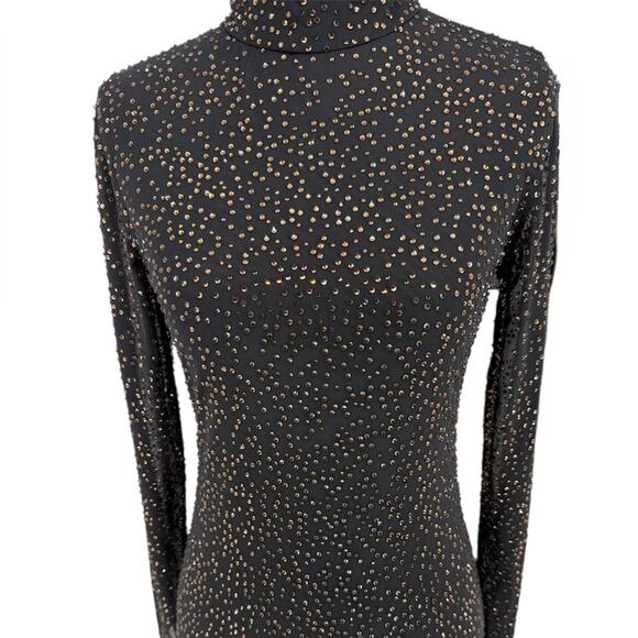 Alice and Olivia Delora Embellished Maxi Gown Black Dress Size 6 NWT - Picture 10 of 13